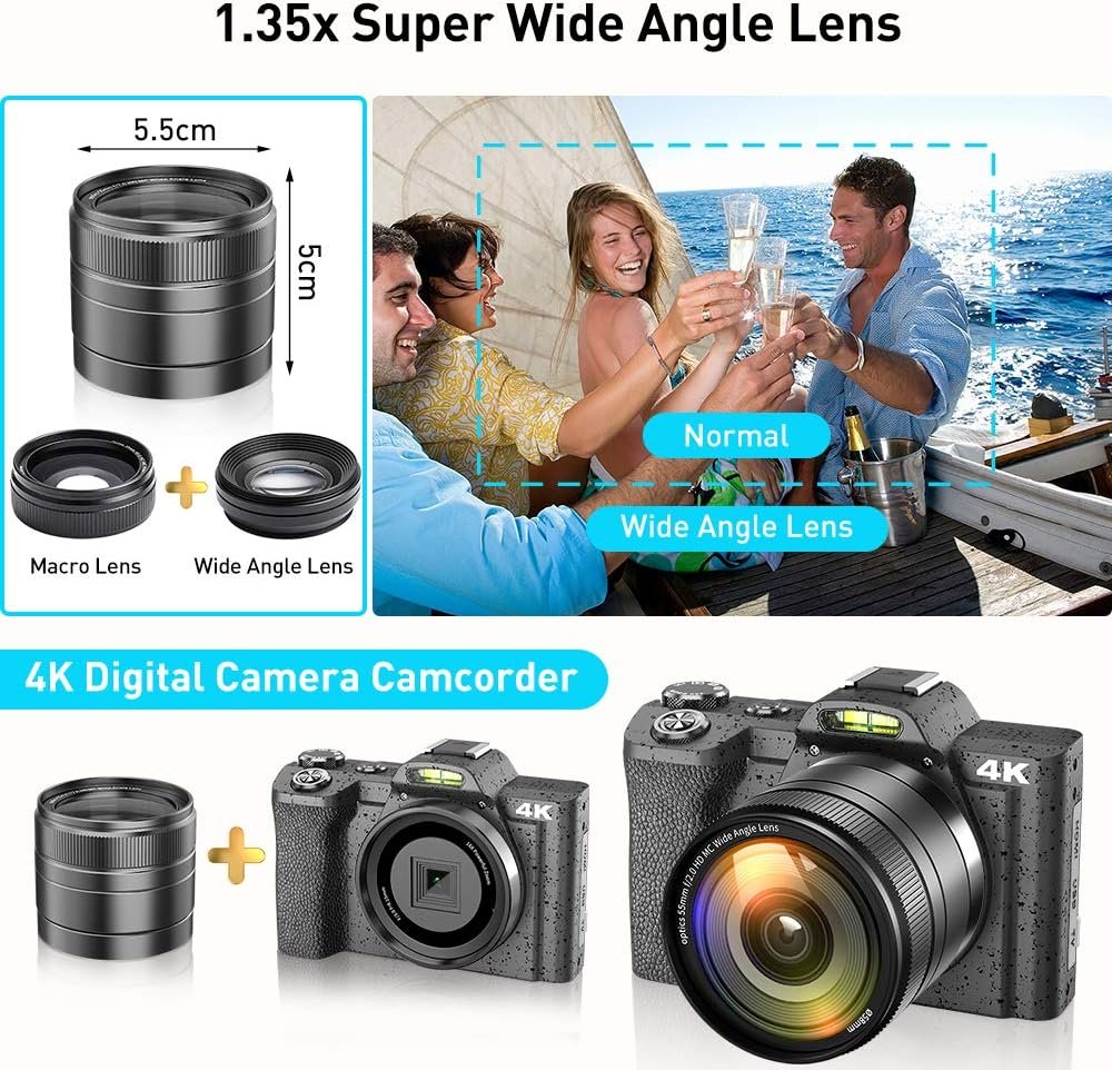 Фотоапарат IXNAIQY DC201 48 Мп / CMOS / 4K 60 fps / 16X зум / Wi‑Fi / Чорний, фото №4
