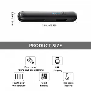 Випрямляч для волосся міні акумуляторний 2-в-1 USB 21.8x3.1cm 240g synthetic.ua - Фото 1