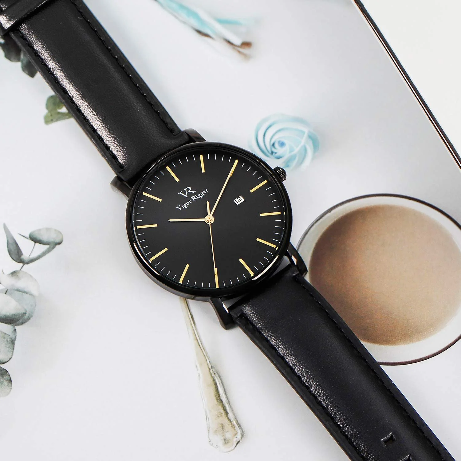 Часы BUREI Vigor Rigger Classic с серебристым циферблатом и коричневым кожаным ремешком с отображением даты, фото №3 Часы BUREI Vigor Rigger Classic с серебристым циферблатом и коричневым кожаным ремешком с отображением даты, фото №3