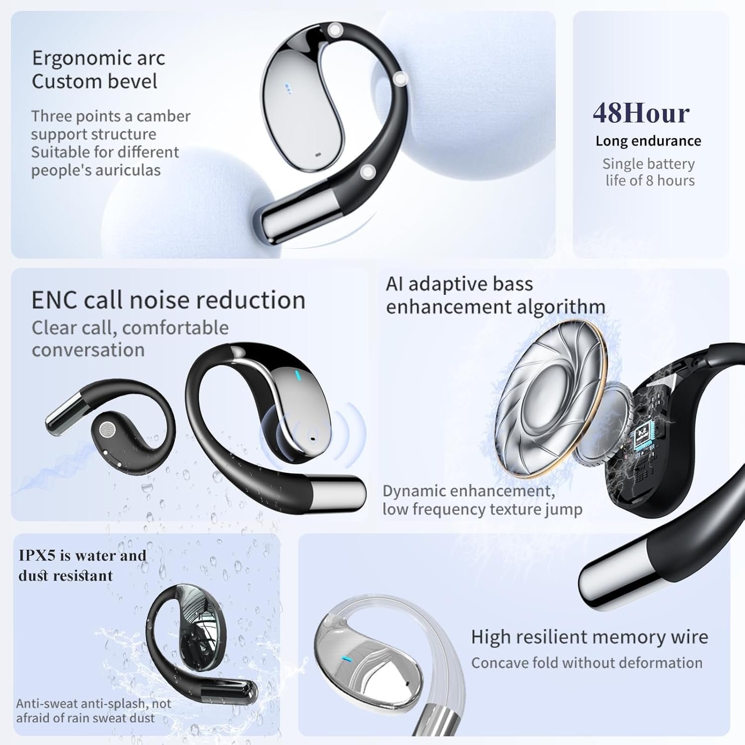 Наушники-переводчики AI, для перевода в реальном времени 3-в-1, в реальном времени с поддержкой 144 языков, фото №3
