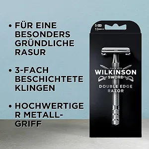 Т-образная бритва Wilkinson Sword Barber's Style The Edger + 5 лезвий synthetic.ua - Фото 1