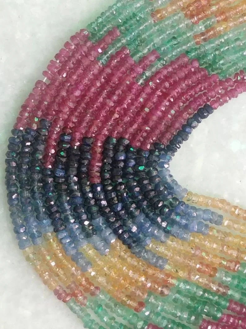 Бусины из натурального драгоценного камня Roundelle граненые 2.5-3.5 мм, нить длиной 40 см, ожерелья, браслета, фото №1