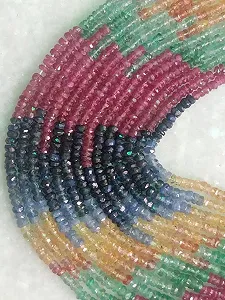 Бусины из натурального драгоценного камня Roundelle граненые 2.5-3.5 мм, нить длиной 40 см, ожерелья, браслета - Фото 1