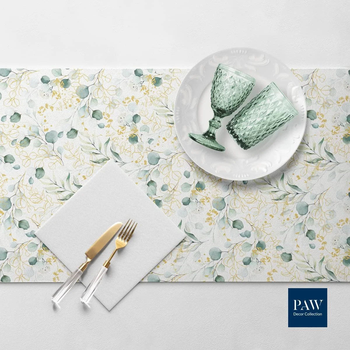 Ранер для столу Paw Airlaid 40 см x 24 м золотистий евкаліпт, фото №3