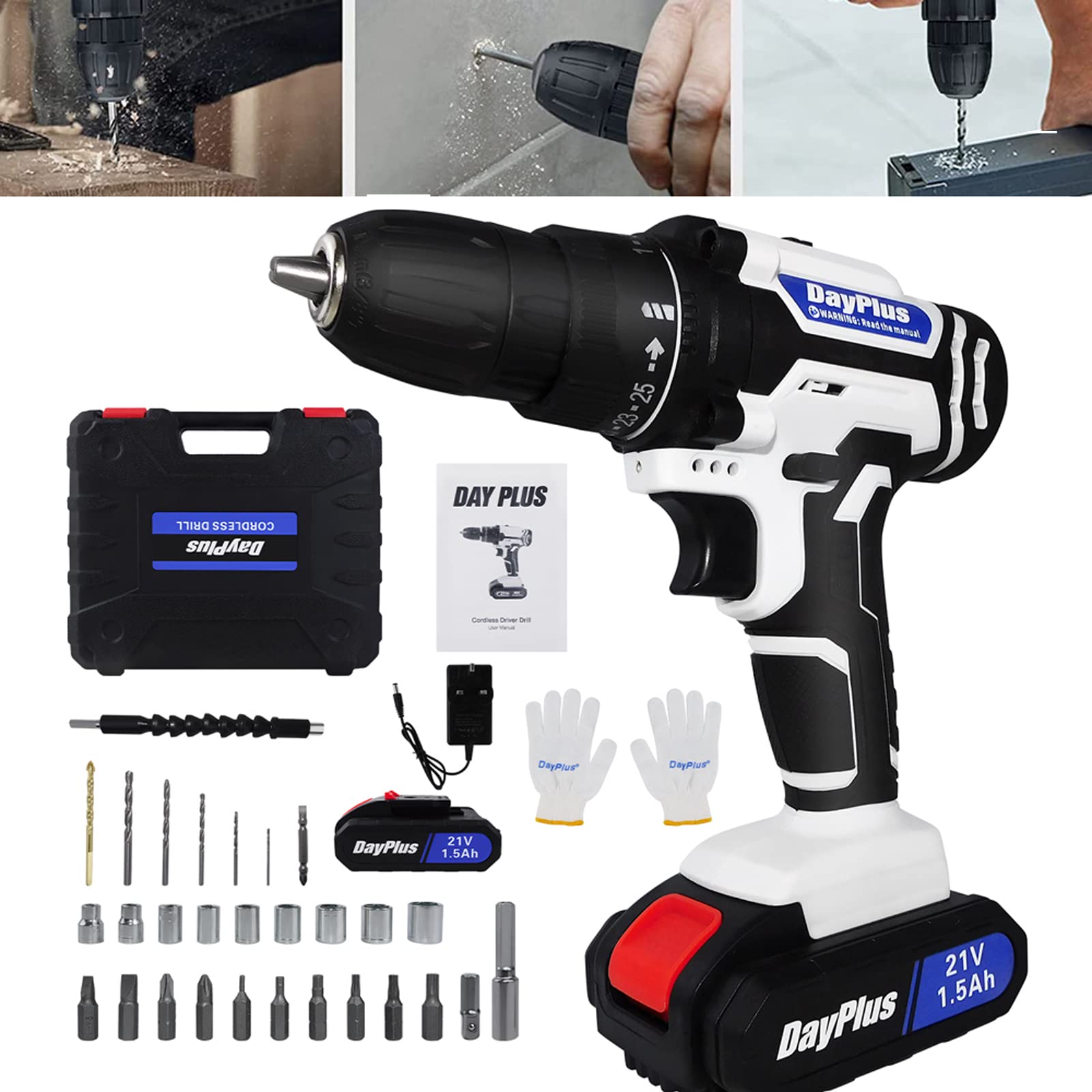 Дрель-шуруповерт Cordless 21 V 45 Nm, фото №1