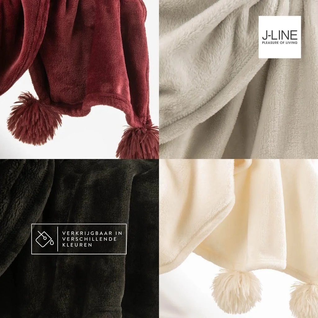 Плед J-Line З Понпонами Сірий 170 x 130 см, фото №6