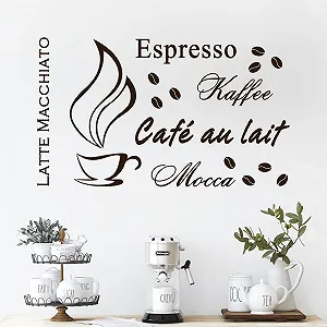 Наклейка на стіну GrazDesign Coffee 51 x 30 см 070 Чорний - Фото 1