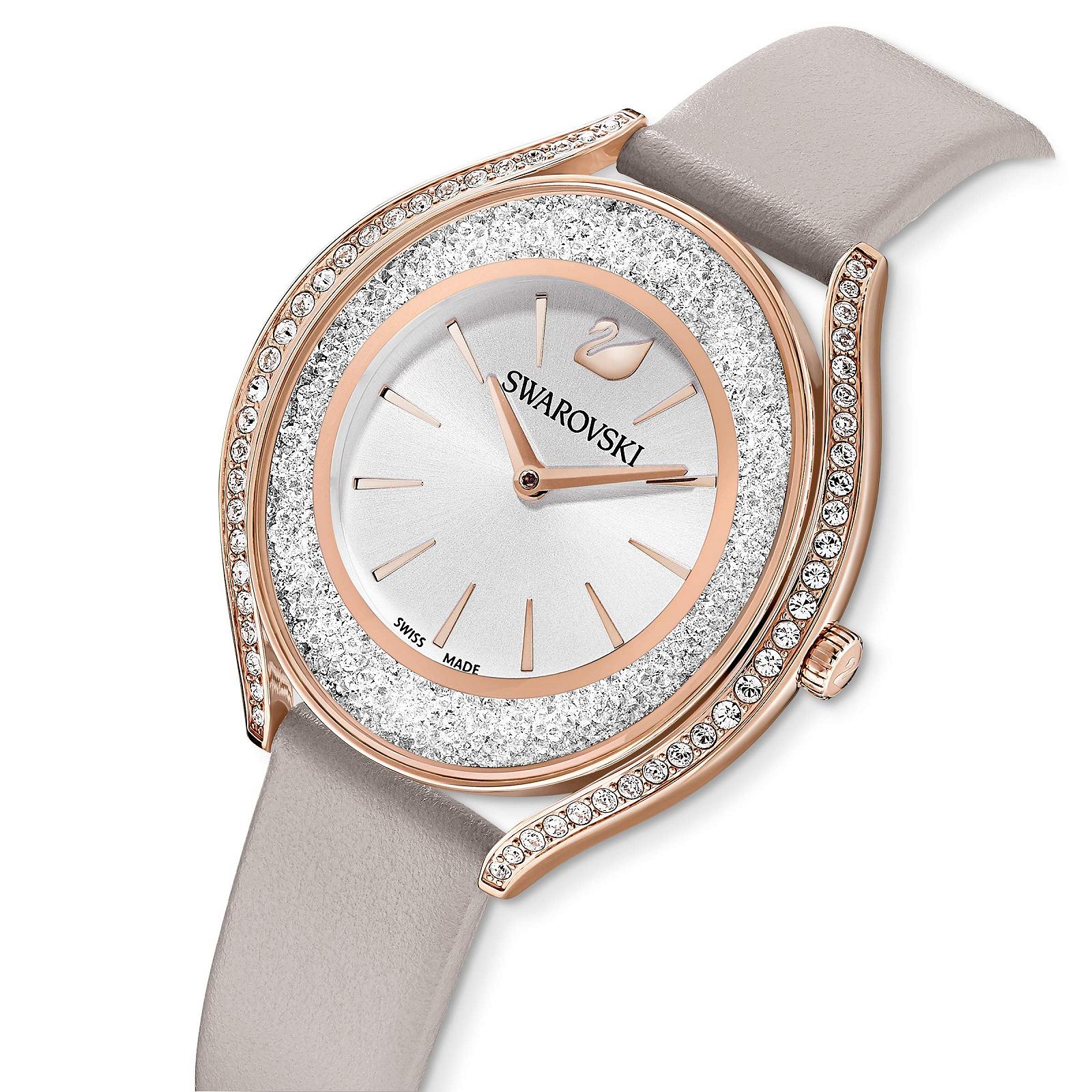 Часы Swarovski Crystalline Glam, Розовое золото, Серый, Размер блока, Часы Crystalline Aura, фото №3