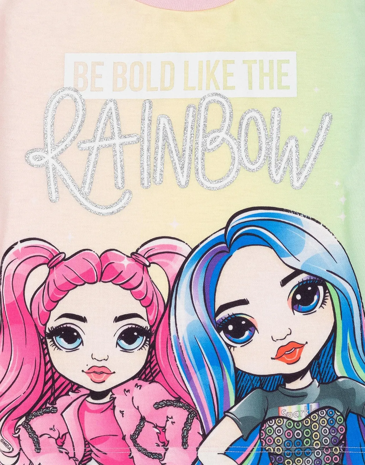 Комплект піжами для дівчаток Rainbow High Футболка та шорти Multi Fashionista Design, фото №3 Комплект піжами для дівчаток Rainbow High Футболка та шорти Multi Fashionista Design, фото №3