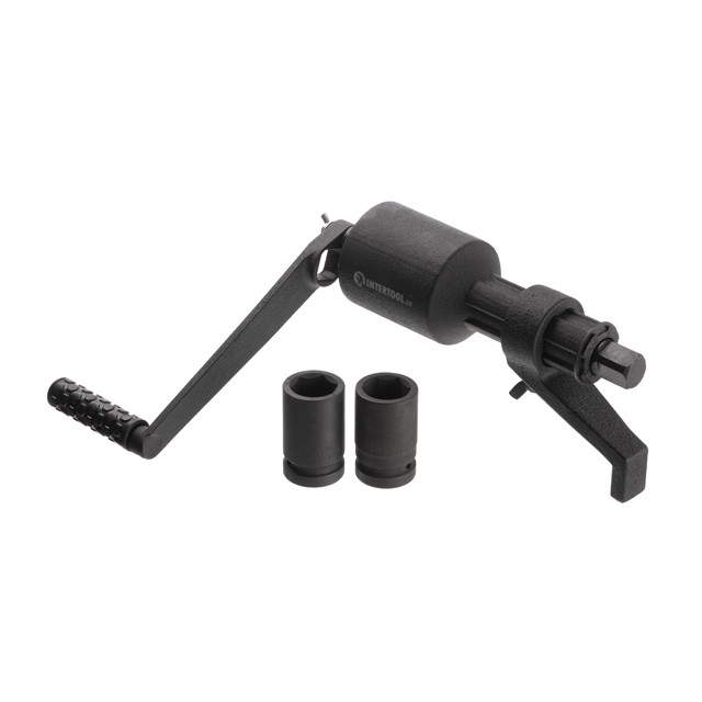 Ключ балонний роторний для вантаж авто 380 мм двошвидкісний макc 3800 Нм головки 32 33 пласт кейс INTERTOOL XT-0006, фото №5