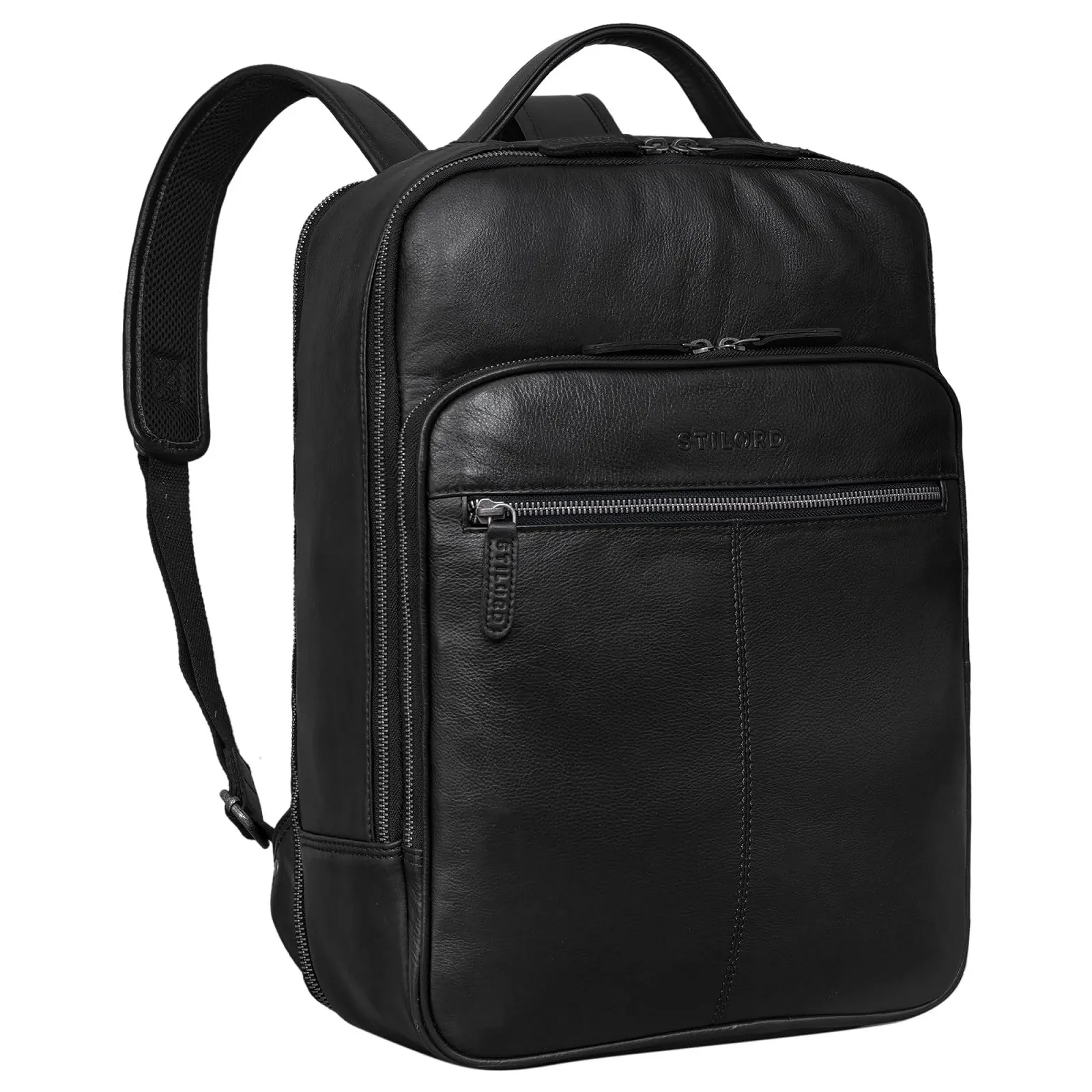 Рюкзак для ноутбука STILORD Pietro 15.6" XL кожаный черный, фото №1
