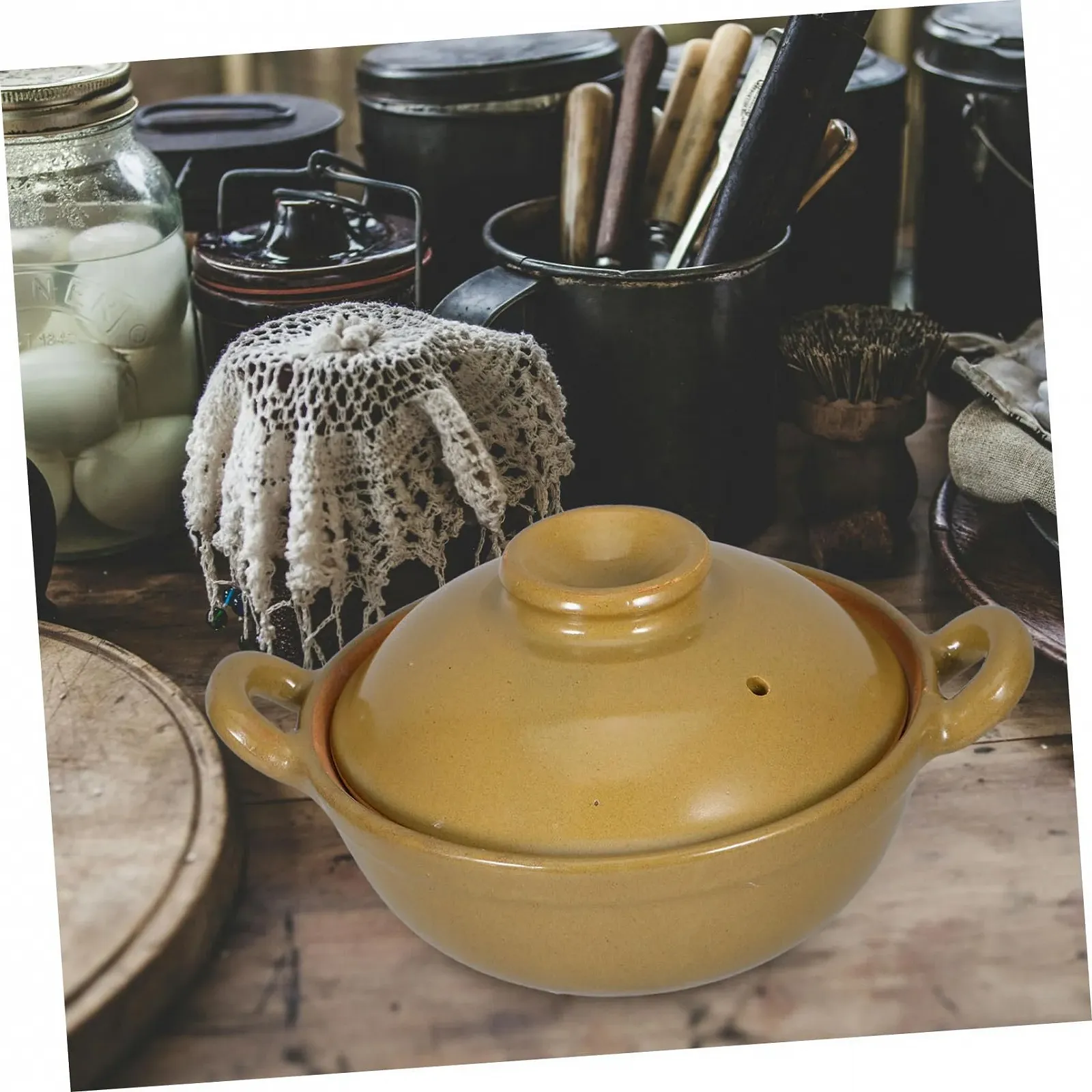 Горшок для запекания Terracotta с двойной ручкой Глиняный, фото №5