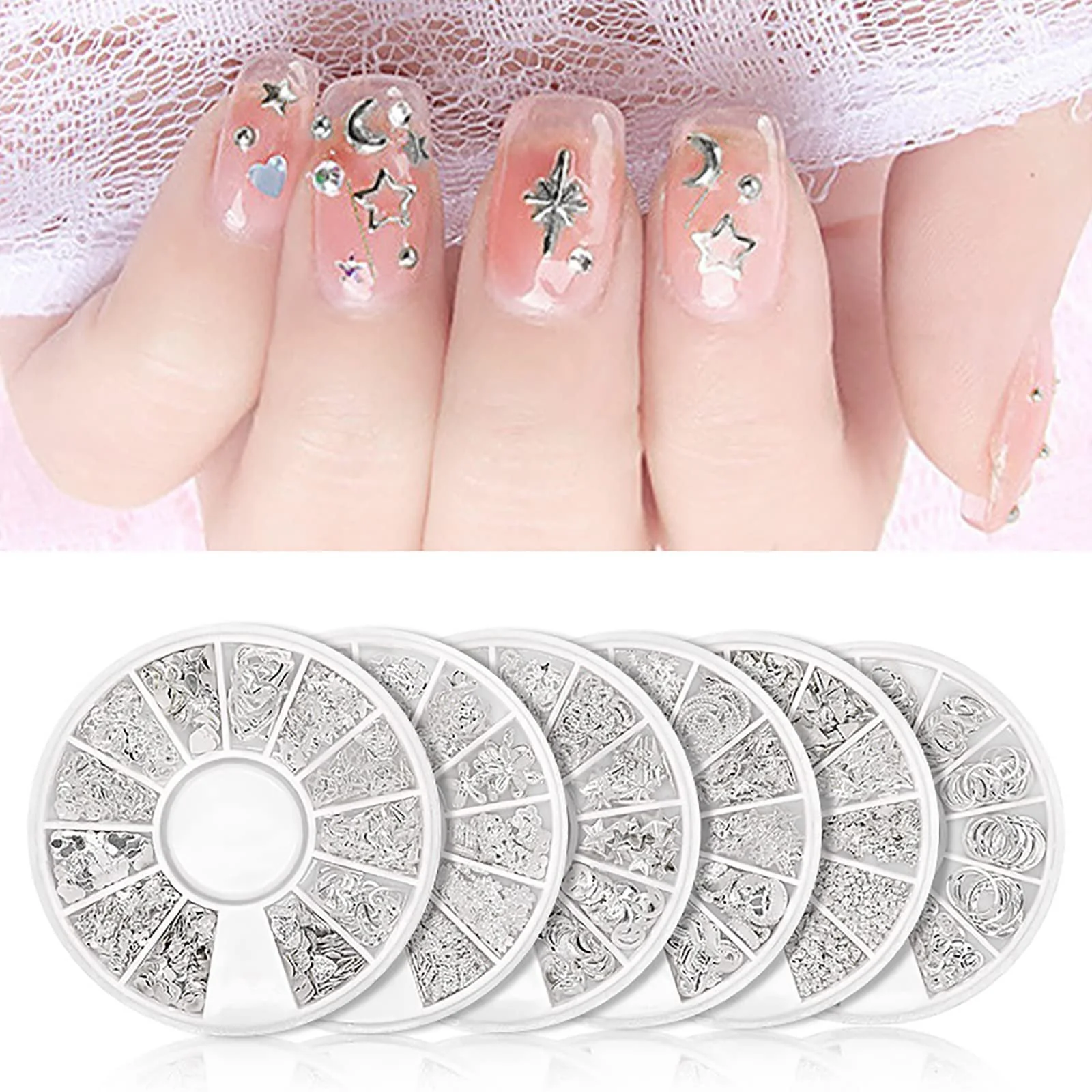 Стрази для нігтів зі сплаву Різні форми зі сплаву з коробкою, фото №5