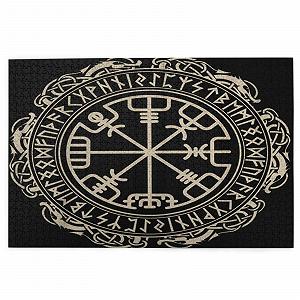Купить Пазл Кельтский магический компас рун Викингов 1000 элементов Черный - Фото 1 Пазл Кельтский магический компас рун Викингов 1000 элементов Черный - Фото 1