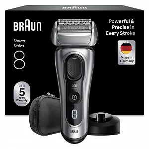 Чоловіча електробритва Braun Series 8 8617s Для вологого та сухого гоління з тримером Срібляста - Фото 1