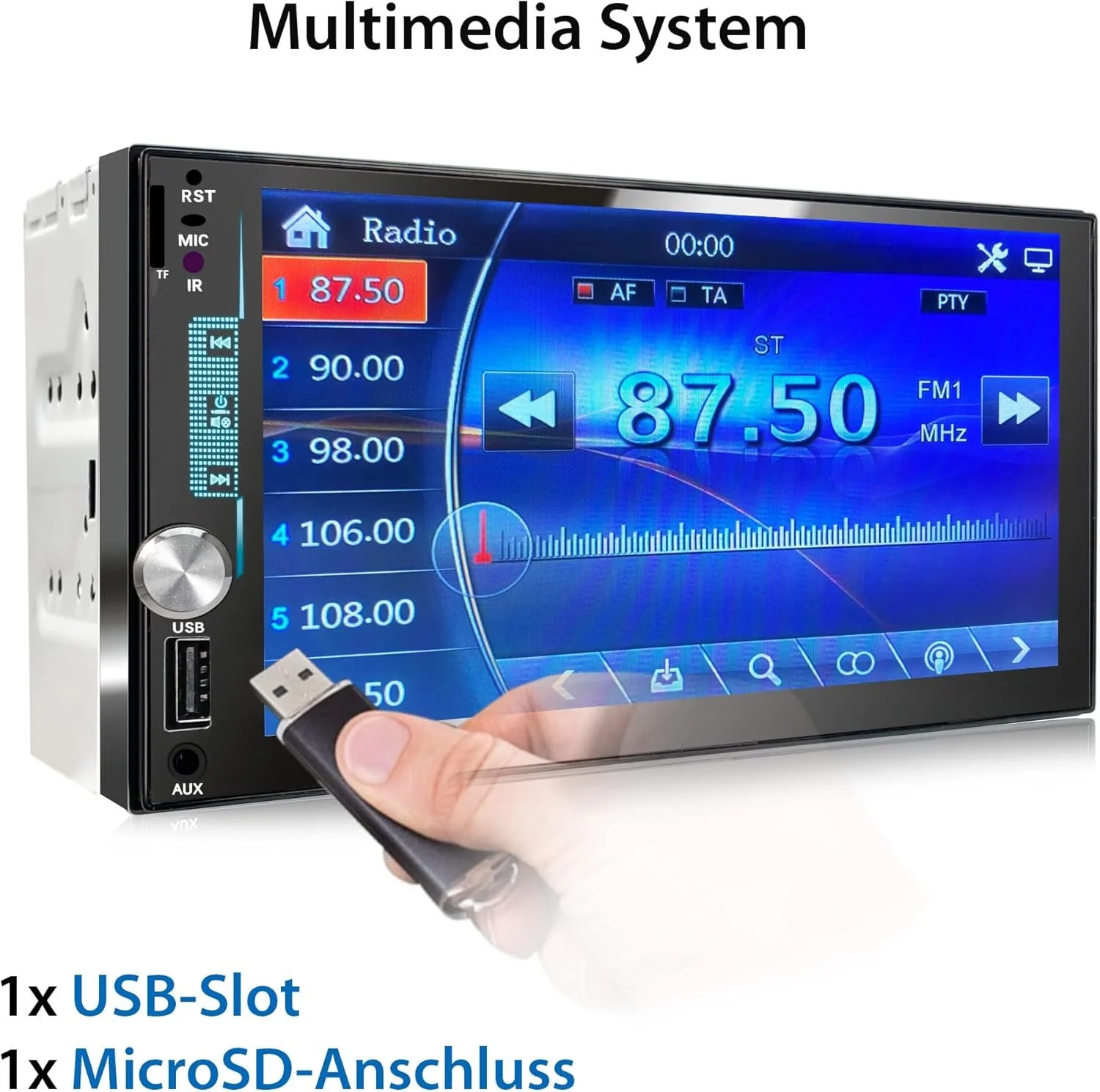 Автомагнітола XOMAX XM-2V784D / 7" / Сенсорна / Bluetooth / USB / AUX / microSD slot / DAB+ / 2DIN, фото №3 Автомагнітола XOMAX XM-2V784D / 7" / Сенсорна / Bluetooth / USB / AUX / microSD slot / DAB+ / 2DIN, фото №3