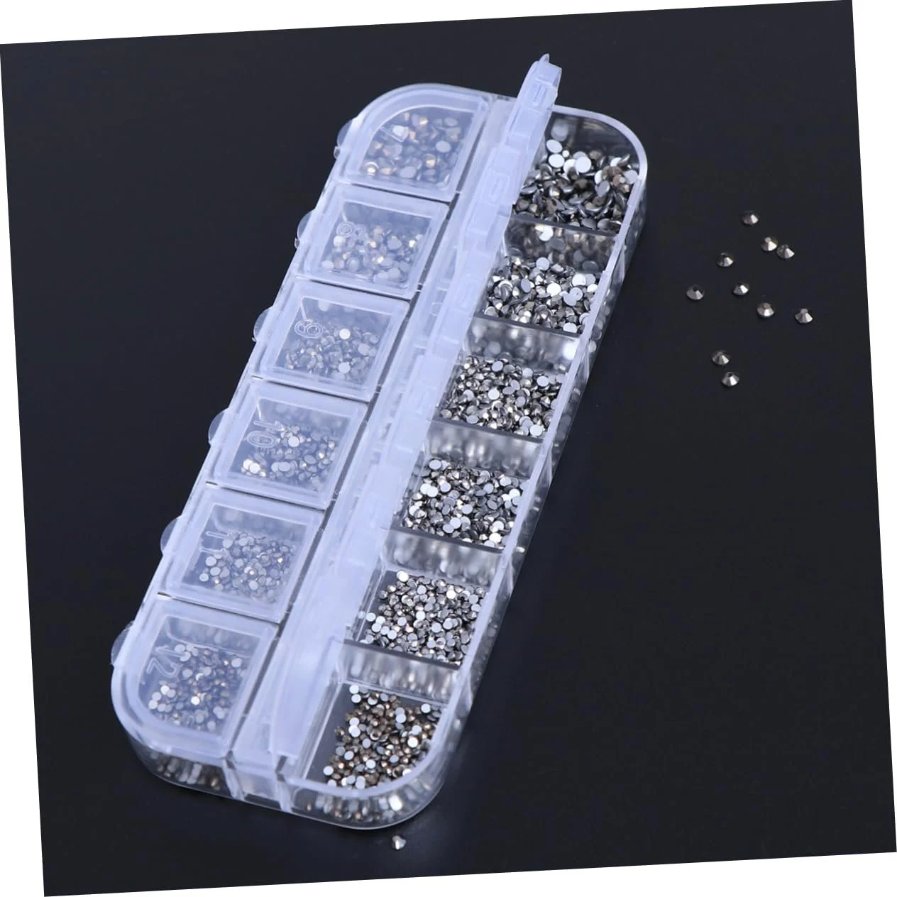 Стрази Плоскі NUOBESTY Круглі Кристали 3360 шт Мінерально-сірий, фото №5