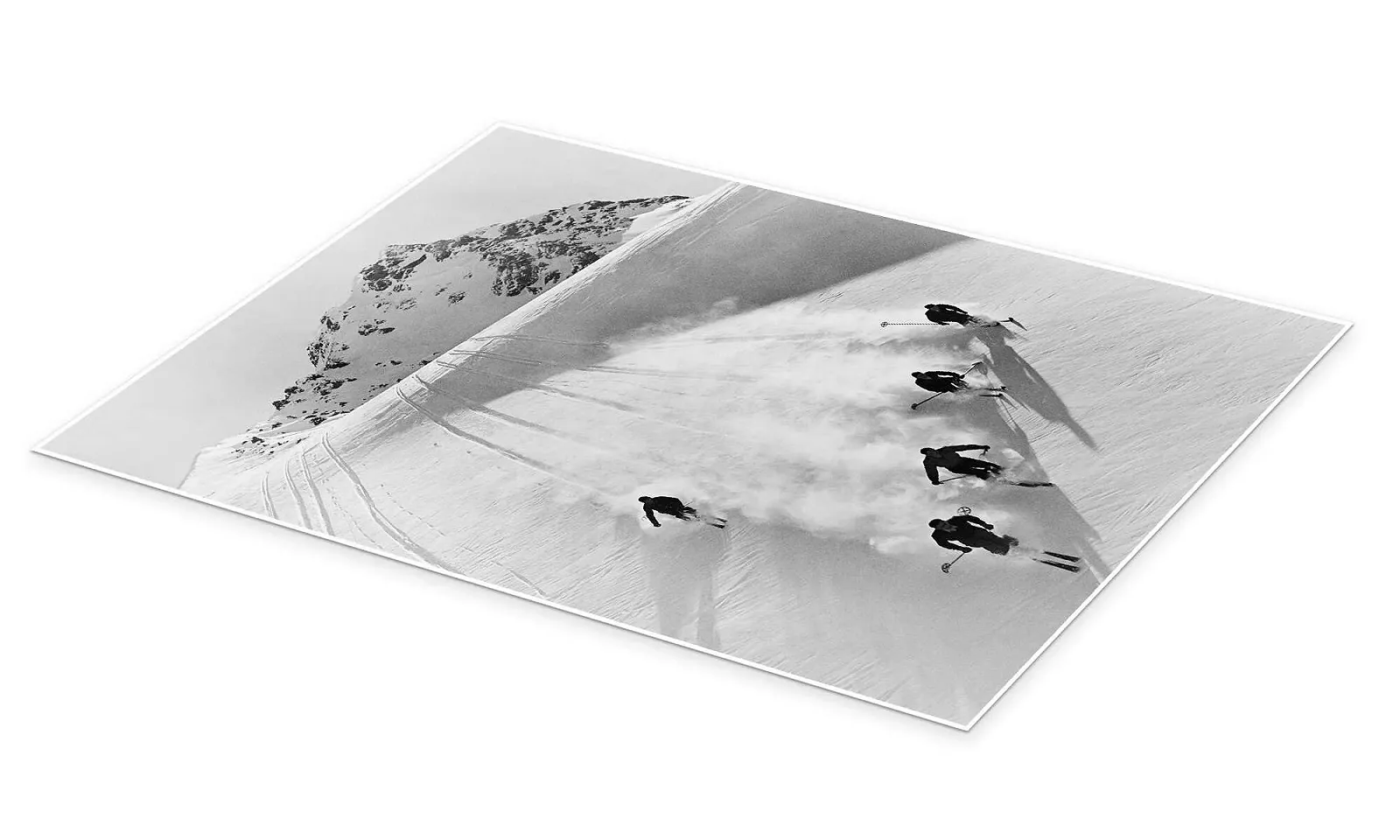 Постер Vintage Ski Collection Downhill in the Swiss Alps 50 x 70 см Черно-белый, фото №2