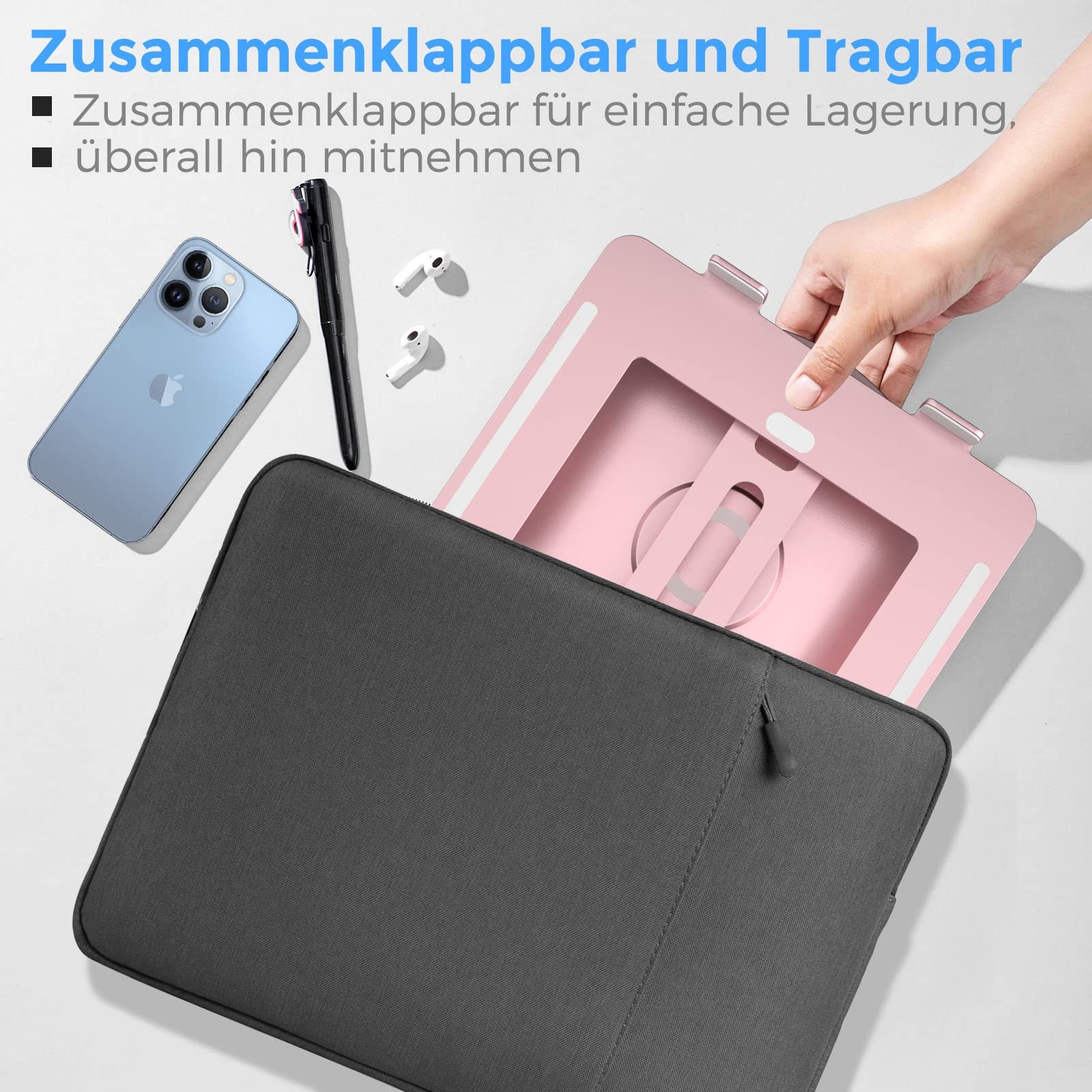 Підставка для ноутбука з круглою основою, що обертається на 360 градусів, ергономічна, фото №5 Підставка для ноутбука з круглою основою, що обертається на 360 градусів, ергономічна, фото №5