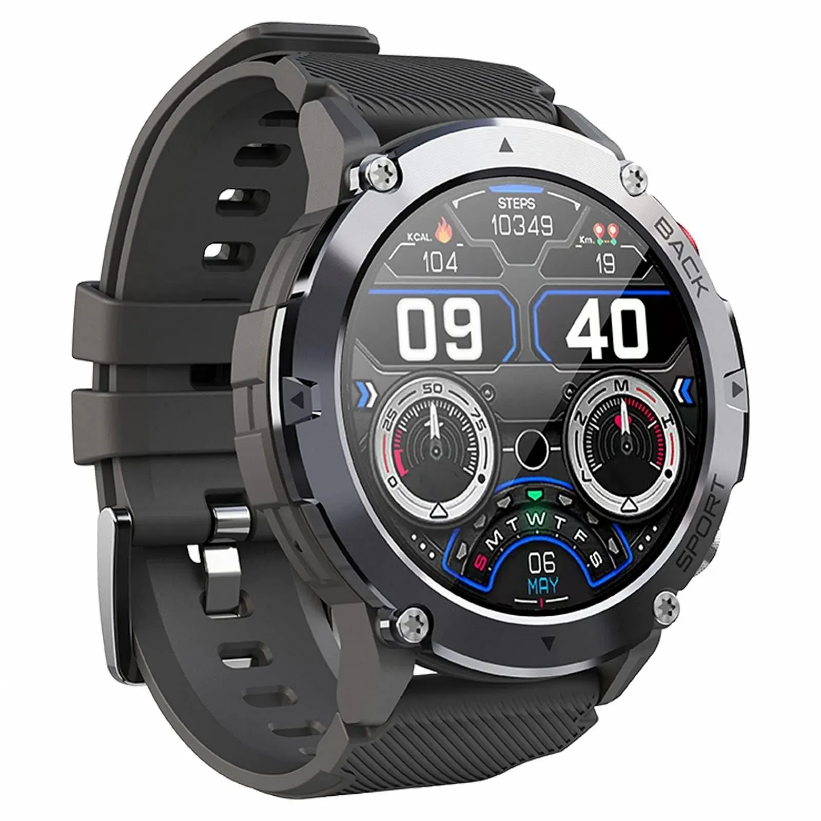 Смарт-годинник findtime Спортивний 1.32 дюйма Чорний, фото №1