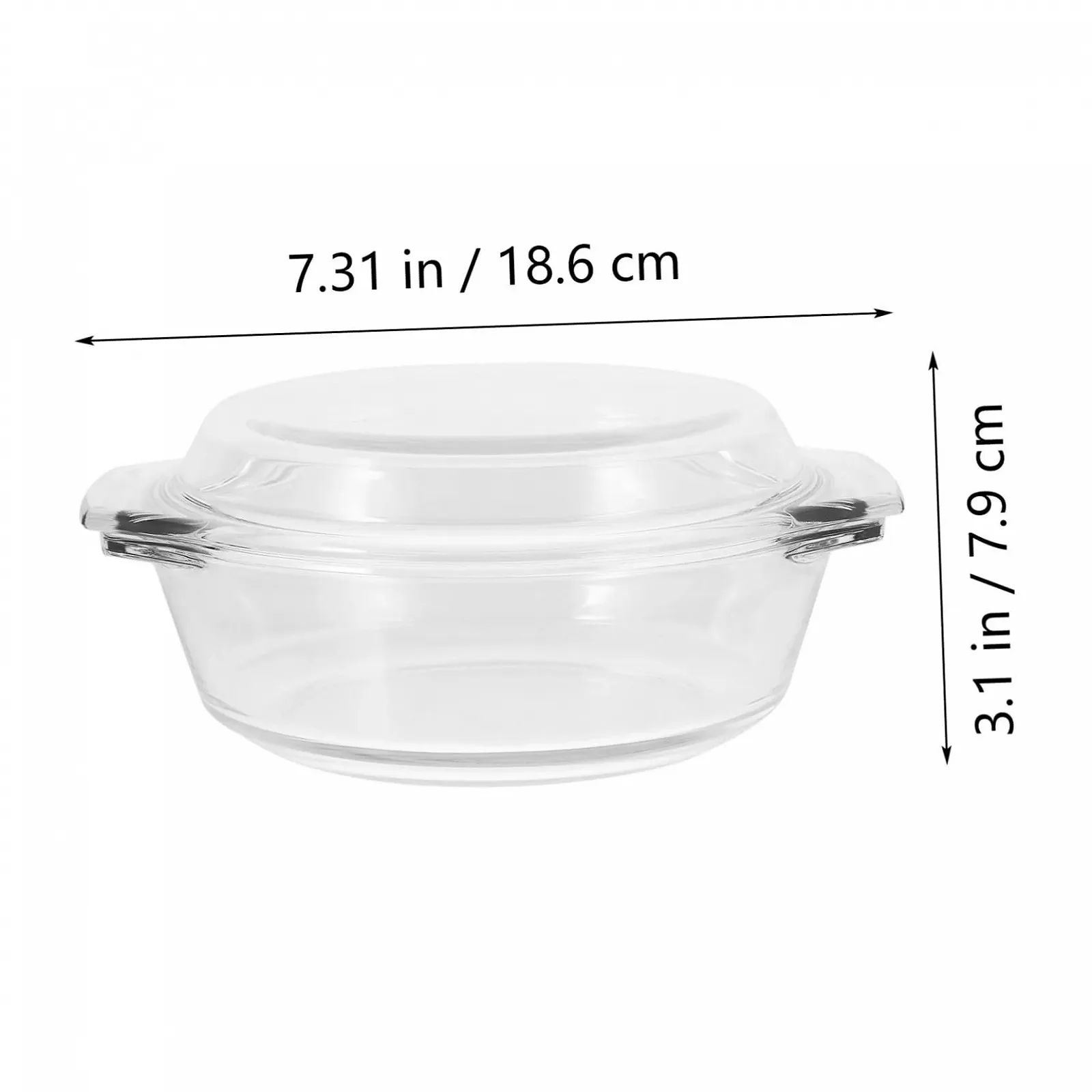 Кастрюля Garneck стеклянная с крышкой термостойкая для духовки и микроволновой печи коричневая, фото №2