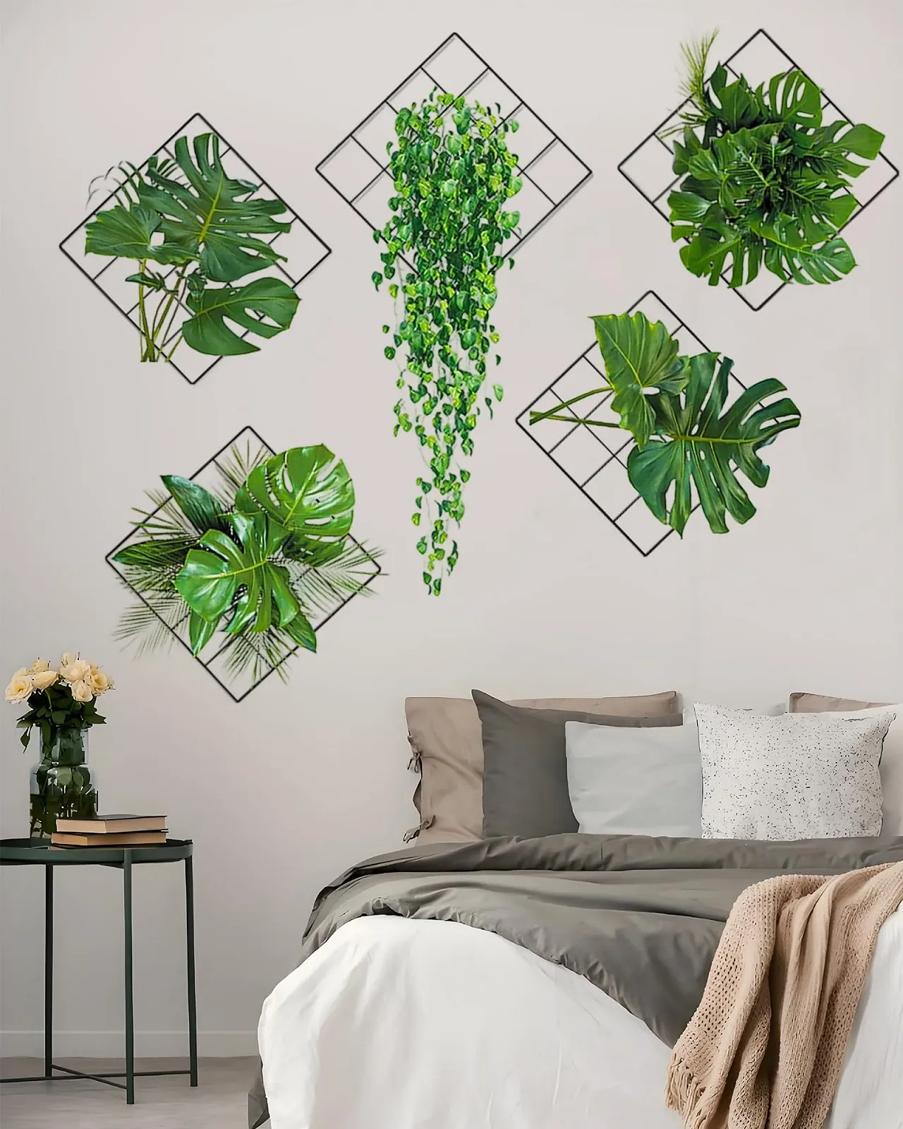 Наклейки на стіну Набір 2 шт. Водостійкі 3D Зелені рослини, фото №2
