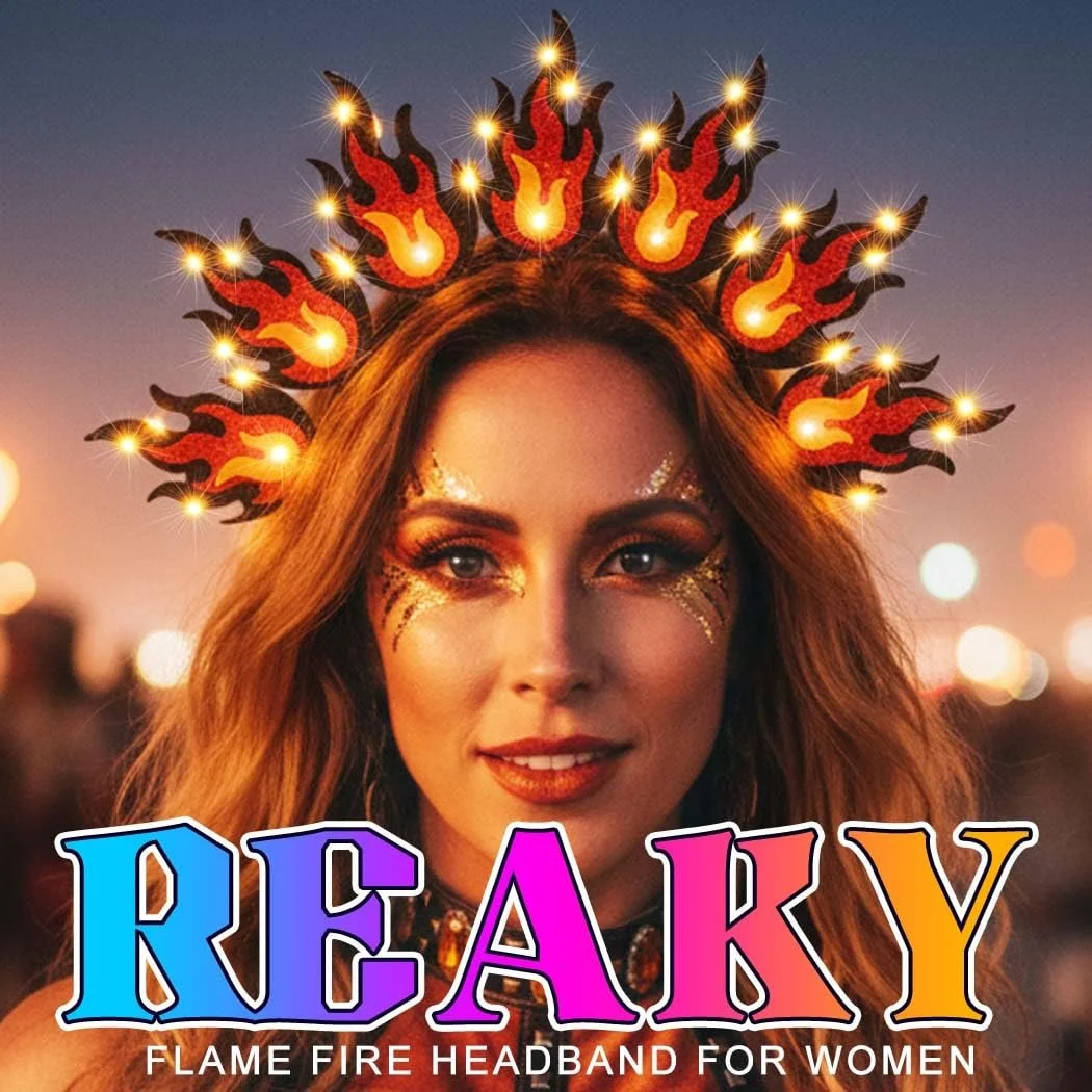 Обруч Reaky Світний з LED полум'ям Блискучий, фото №3