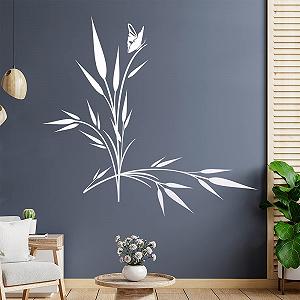 Наклейка на стену Маленькая бабочка на траве 6 размеров - Фото 1