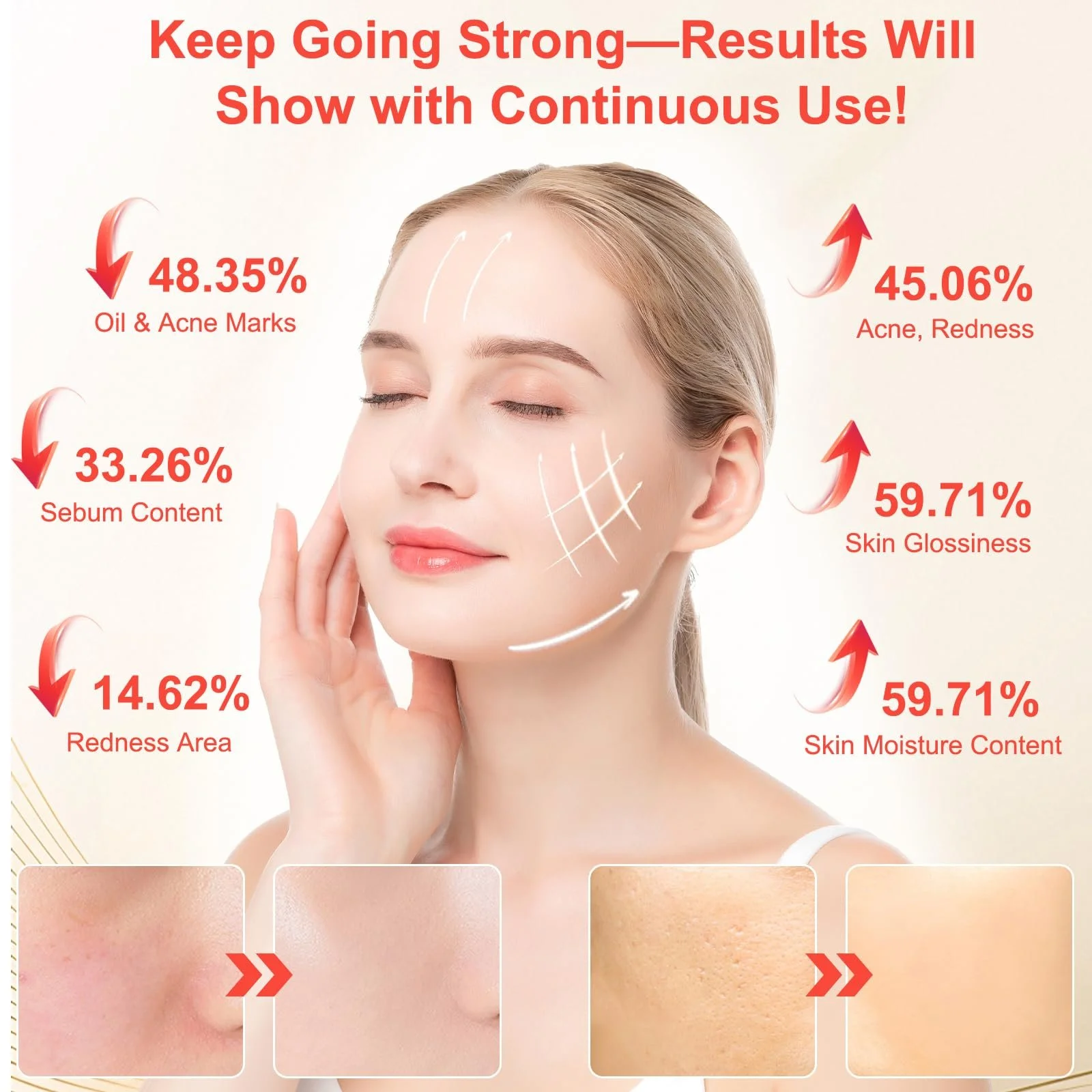 LED Маска для обличчя Vhipu 4 кольори (червоний, синій, зелений, ближній інфрачервоний) для боротьби з акне, зморшками, фото №3