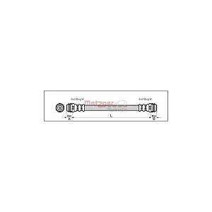 Тормозной шланг METZGER 4114798 VAG задний мост слева, справа - Фото 1