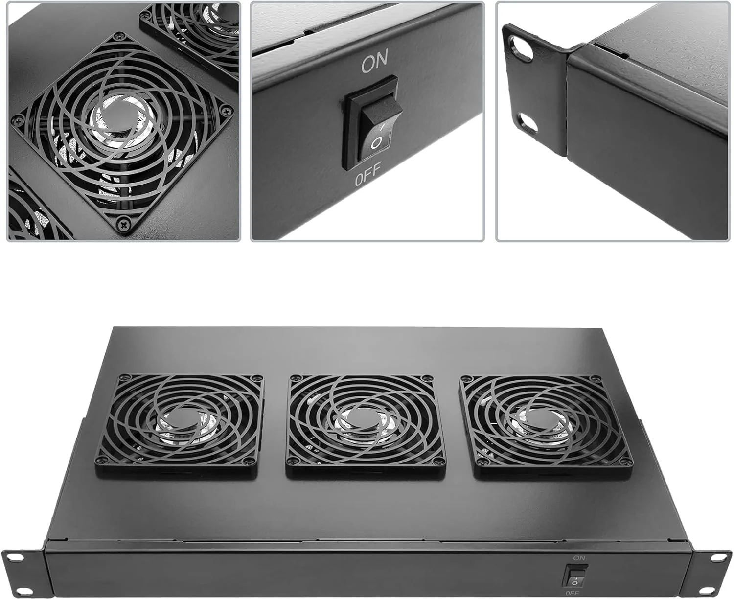 Вентиляционный комплект Cablematic 19'' U1/ 3/120mm / Black, фото №2