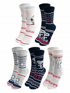Женские носки United Labels Snoopy, размер 38-43 (5 пар), разноцветные - Фото 1
