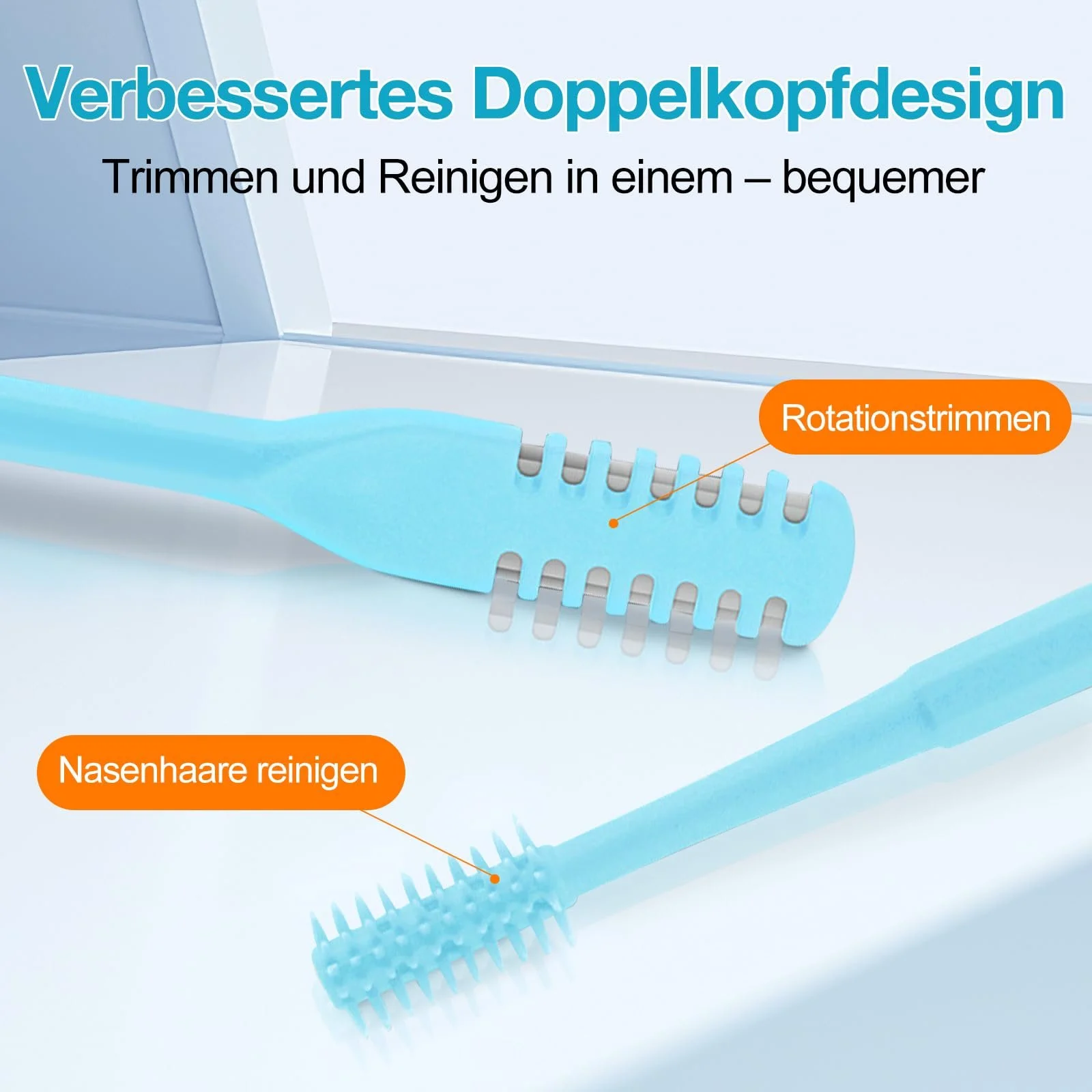 Тример Mucek 25 шт 2024 Різак для носового волосся 2-в-1 Двосторонній 360° Обертовий 5 кольорів, фото №3