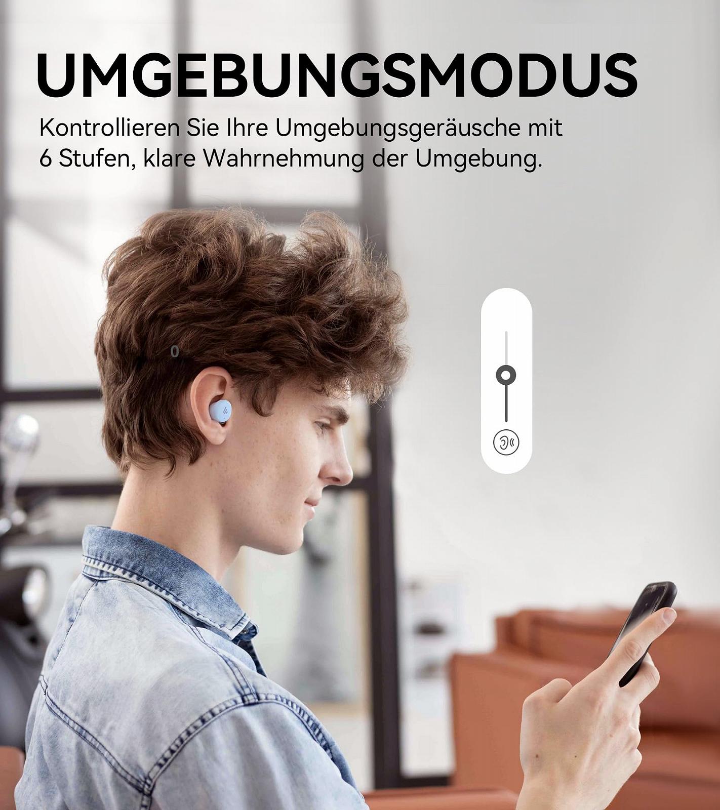 Наушники Edifier TWS1 Pro 2 ANC 42dB AI Improved Calls Bluetooth 5.3 Синие, фото №6