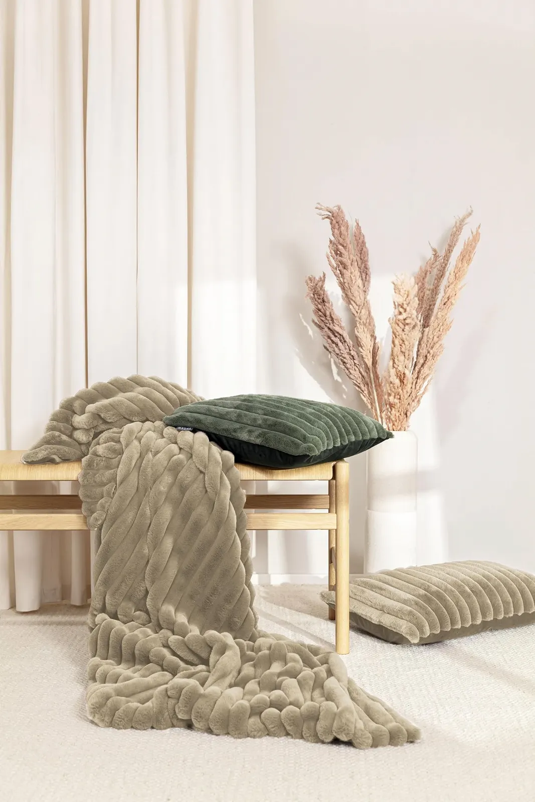 Покривало MAGMA Raya Штучне хутро 200 x 140 см Натуральний, фото №2