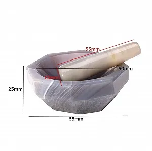 Ручний млин для спецій з натурального агату ступка і товкачик synthetic.ua - Фото 1