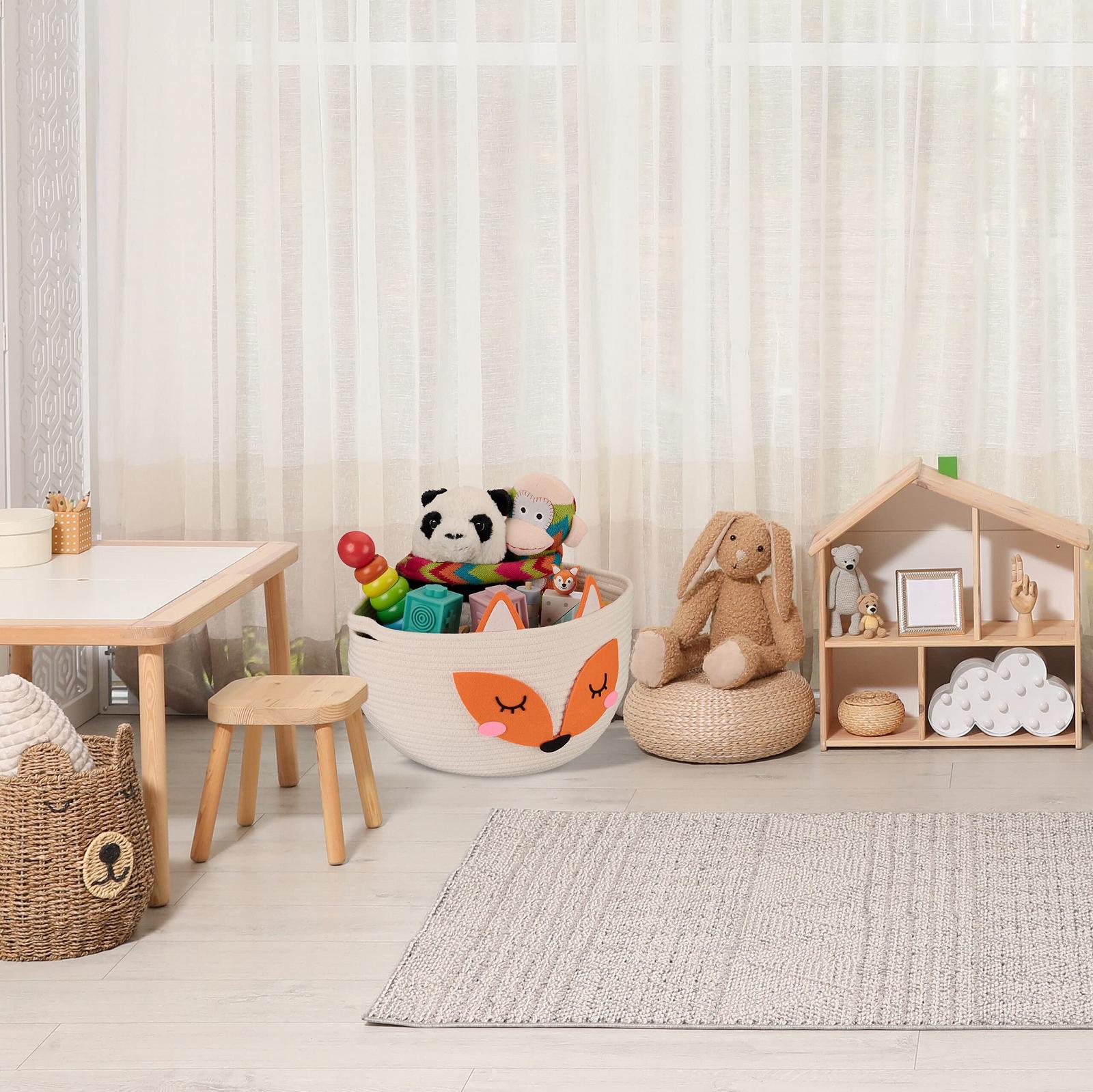 Корзина Relaxdays Детская Лис 26 x 35 см Белый/Оранжевый, фото №2