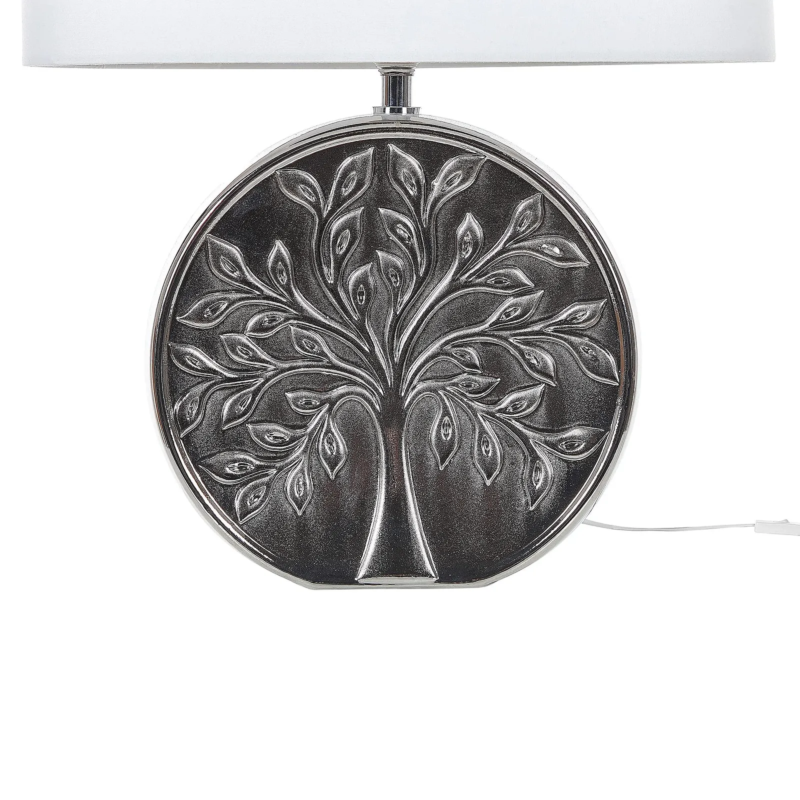 Настільна лампа Beliani Kherlen 49 см керамічна з мотивом дерева срібляста, фото №8