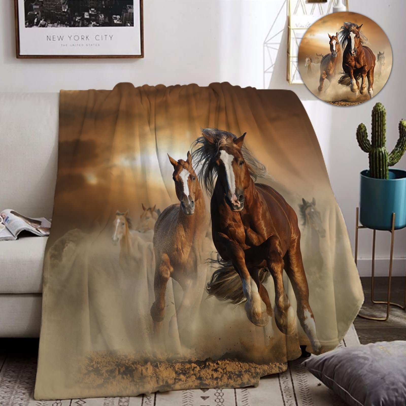 Одеяло с лошадиным мотивом, 130 x 150 см, Мягкая фланель, Пушистое и теплое, Одеяло с 3D узором лошади как одеяло для дивана, одеяло для кровати (B, 130 x 150 см), фото №1 Одеяло с лошадиным мотивом, 130 x 150 см, Мягкая фланель, Пушистое и теплое, Одеяло с 3D узором лошади как одеяло для дивана, одеяло для кровати (B, 130 x 150 см), фото №1
