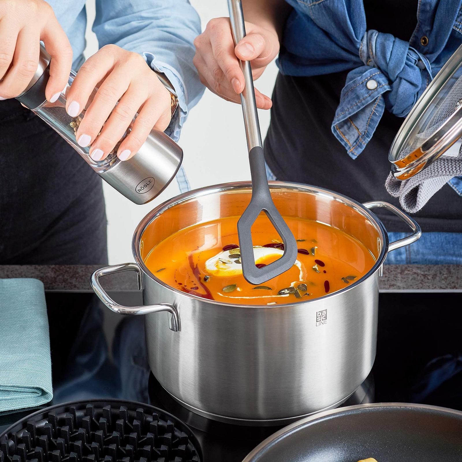 Кастрюля RÖSLE Basic Line 18/10 из нержавеющей стали серебряная диаметр 20 см, фото №4 Кастрюля RÖSLE Basic Line 18/10 из нержавеющей стали серебряная диаметр 20 см, фото №4