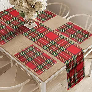 Набір ранер та 4 серветки ABAKUHAUS Irish Cultural Classic Plaid 40 x 180 см Red Yellow ціна на synthetic.ua - Фото 1 Набір ранер та 4 серветки ABAKUHAUS Irish Cultural Classic Plaid 40 x 180 см Red Yellow synthetic.ua - Фото 1