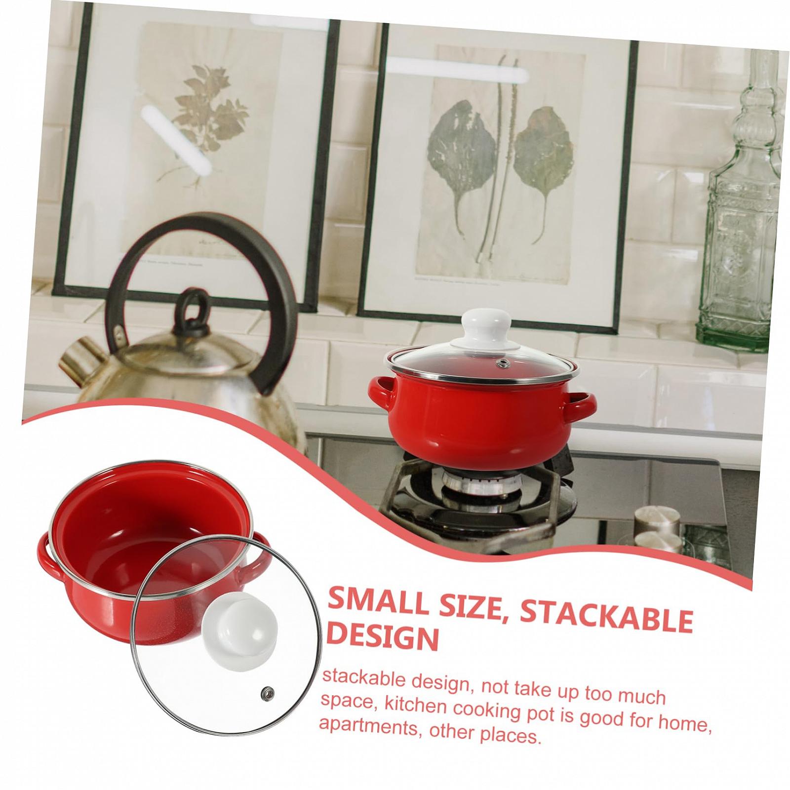 Каструля RORPOIR Enamel Non-Stick Small Enamel Каструля з ручкою Binaural Набір з 3, фото №6