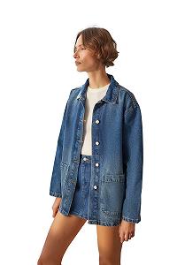 Джинсова Куртка TRENDYOL Oversize Standard Plain - Фото 1