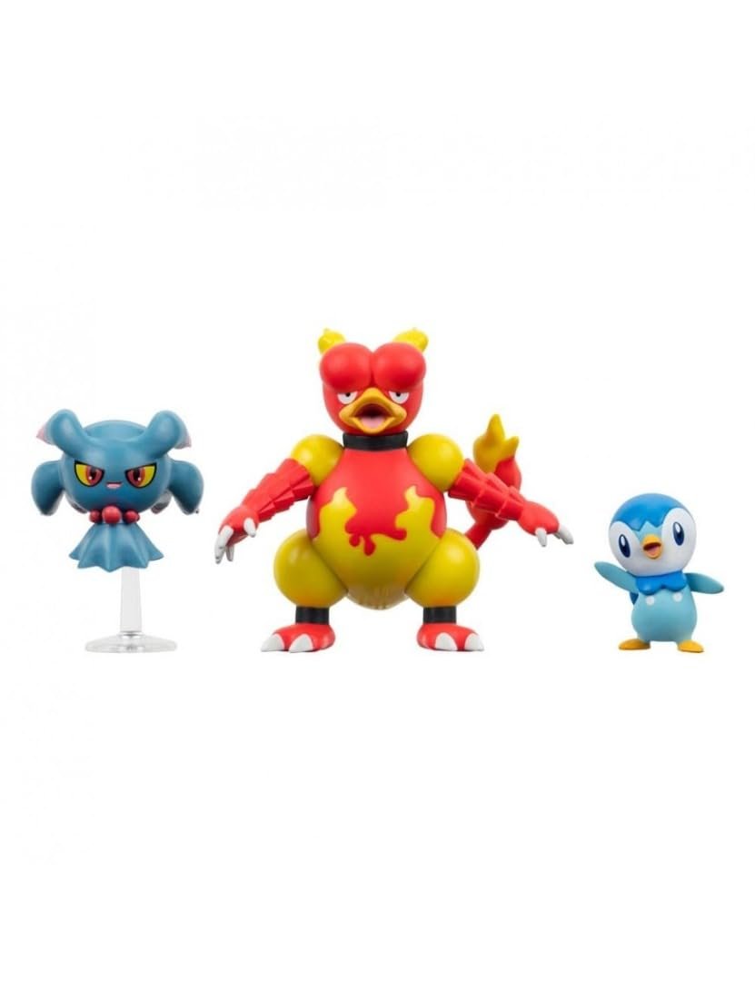 Набор боевых фигурок Pokémon Plinfa, Traunfugil, Magmar, официальный набор фигурок, фото №2