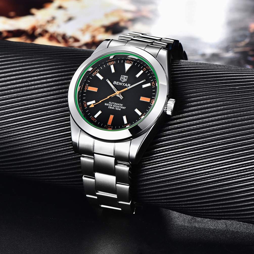 Чоловічий годинник Benyar Механічний автоматичний чоловічий годинник Military Watch Водонепроникний 100 м St6 Movement, фото №4