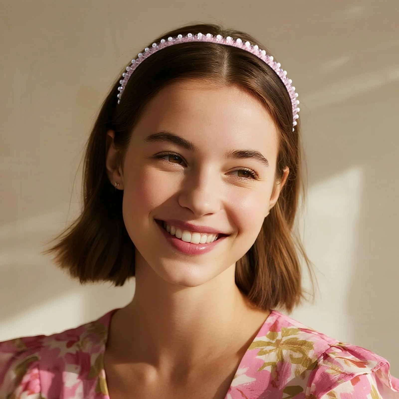 Обруч Жіночий з бісером та стразами, 5 штук, фото №6