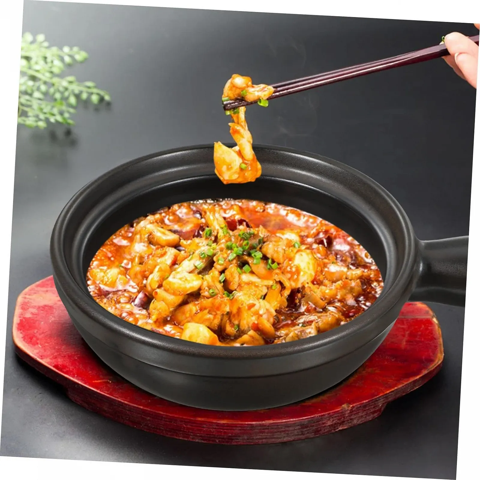 Керамическая форма для запекания с крышкой и одной ручкой, фото №9