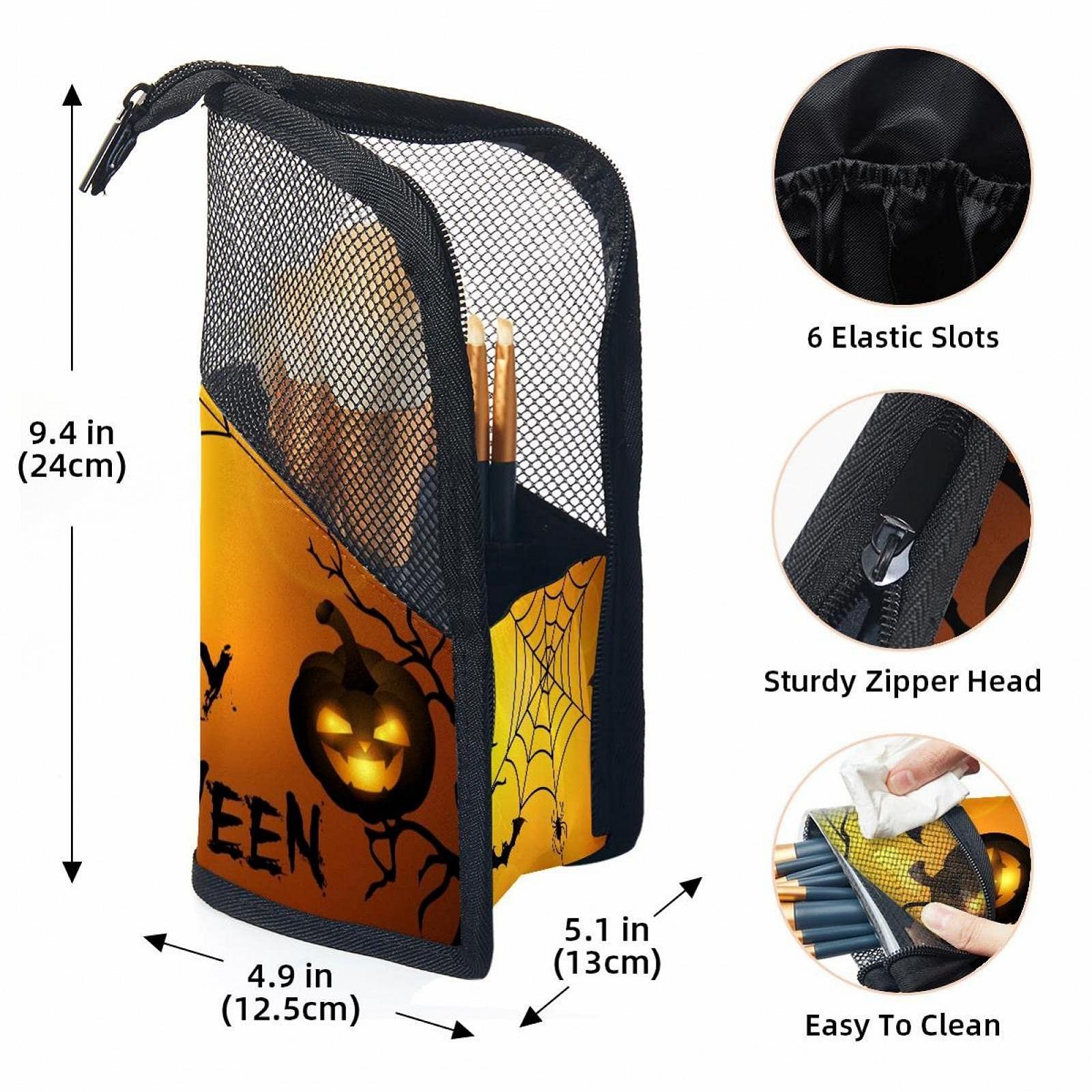 Набір кистей для макіяжу з органайзером Kürbis-Halloween-Spinnennetz, фото №3