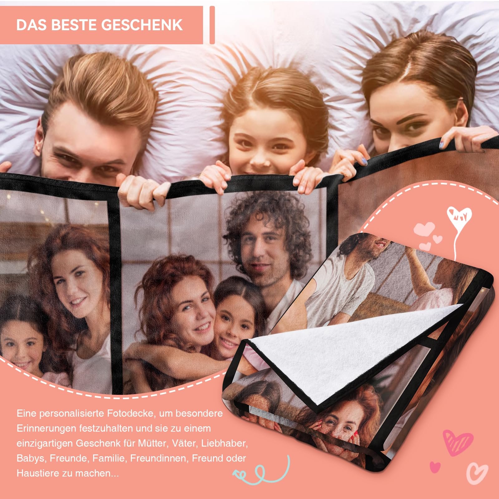 Персоналізований плед Bemaystar з фото, подарунок для мами, тата, дитини, друзів, домашніх тварин, сім'ї на День матері, День батька, фото №6 Персоналізований плед Bemaystar з фото, подарунок для мами, тата, дитини, друзів, домашніх тварин, сім'ї на День матері, День батька, фото №6