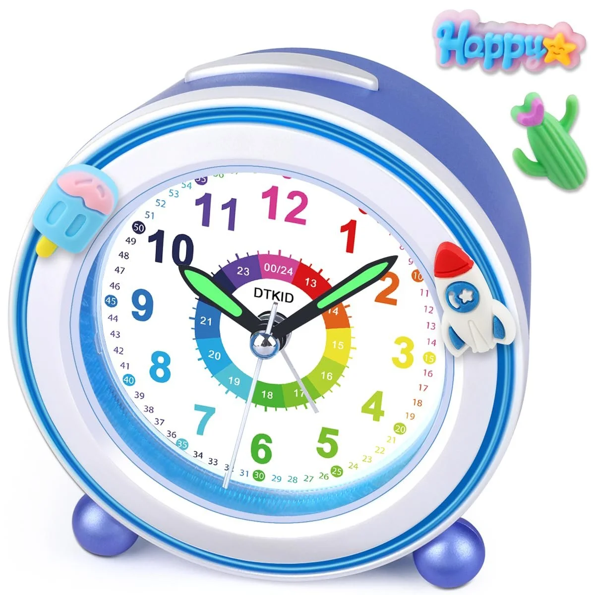 Дитячий Будильник DTKID, Безшумний будильник з повтором сигналу та нічником, фото №1